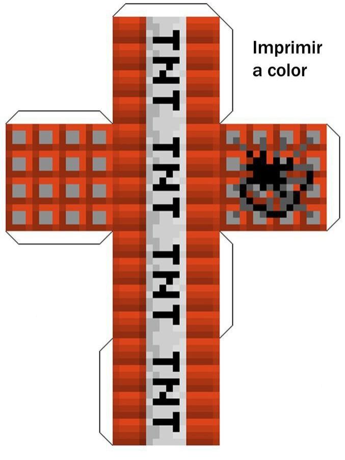 Развертка для создания модели динамита из игры Minecraft.