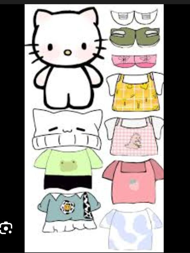 Милая Hello Kitty с нарядами для игры в одевание. Идеально для творчества и детских игр.