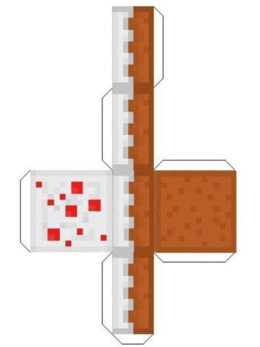 Развертка торта из игры Minecraft для создания объемной модели.