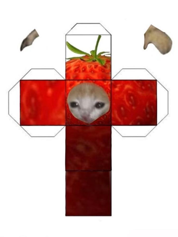 Кубики с котами и клубникой