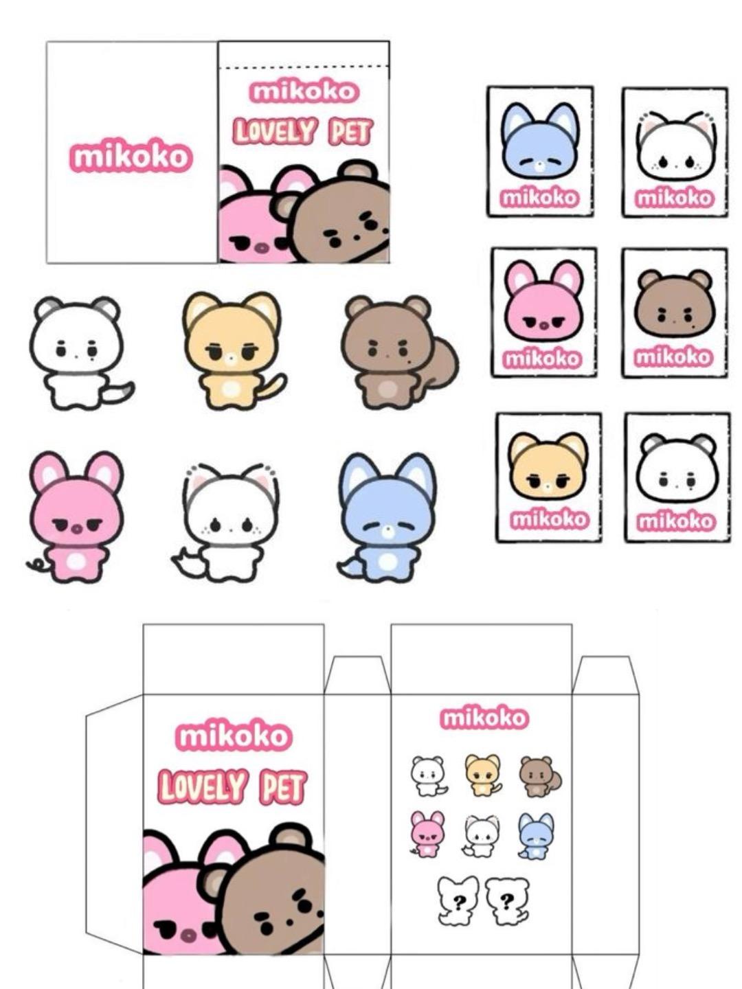 Милые персонажи 'mikoko LOVELY PET' в мультяшном стиле.