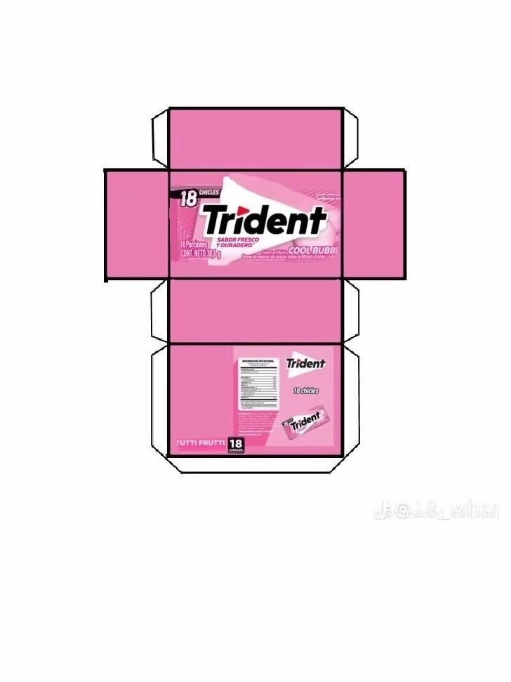 Развертка упаковки жевательной резинки Trident.